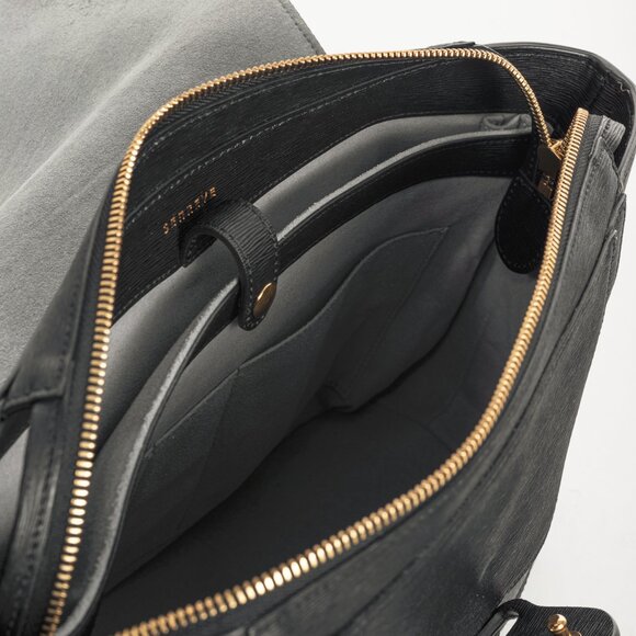 Senreve Midi Maestra Black Textured-Leather Backpack - Picture 16 of 16